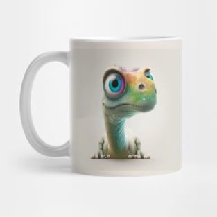 Dinosaurier Paul mit großen bunten Augen. Mug